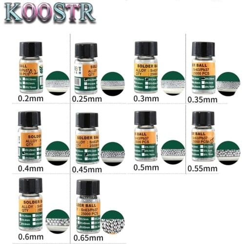 1 Bottles BGA Reballing Balls ( 0.25 0.3 0.35 0.4 0.45 0.5 0.55 0.6 0.65 ) BGA Solder Ball leaded For BGA Rework Repair Tools