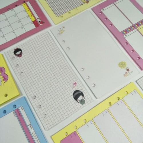 Lovely A6 Loose Leaf Notebook Refill Spiral Binder Index Inside Page Monthly Weekly To Do List Paper Stationery