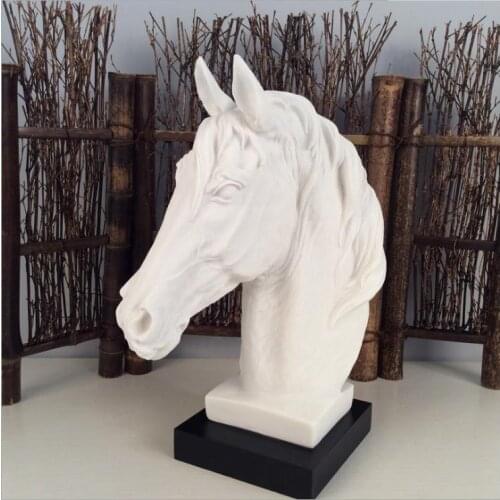 MODERN ABSTRACT HORSE HEAD SCULPTURE ANIMAL RESIN STATUE HOME DECORATION ACCESSORIES GEOMETRIC RESIN ORNAMENTS HORSE RIDING GIFT