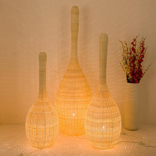 Led Floor Lamp Southeast AsianStyle Handmade Bamboo Woven Night Stand Lamp For Bedroom Living Room Hotel Decor Corner Floor Lamp