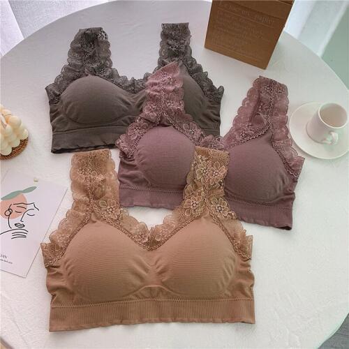Crop Top bra Female Comfortable brassiere Girls Lace vest Women casual Tanks 2020 camisole sleeveless Beauty back Wrapped chest
