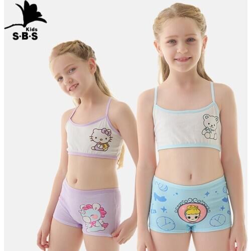 Girls Underwear Cartoon Print Childrens High Quality Pure Cotton Girls Boxer Shorts Girls Underwear 4 Pieces for 2-12 Years Old