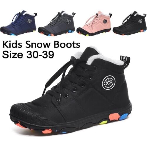 Winter Children Sno Boots Kids Sno Boots Keep Warm Kids Shoes Boys Sports Shoes Girl Plush Thick Cotton-padded Short Boots