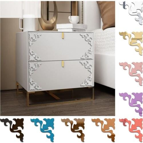 10/15/20 cm Acrylic Mirror Sticker Furniture Wall Decoration Hollow Decal DIY Mirror Stickers Home Design Art Decor 4 Pieces/Set