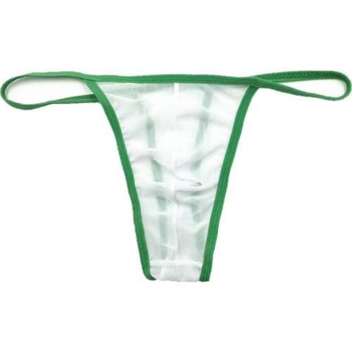 2021 Men Sexy Underwear Transparent G-String Thong Briefs Sheer Bulge Pouch Breathable Panties Stretchy Perspective Bikini Male