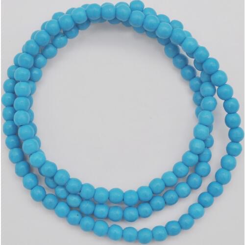4MM Blue Howlite Stone Beads Bracelet Bangle Necklace Stretch 22 Inch Jewelry G743