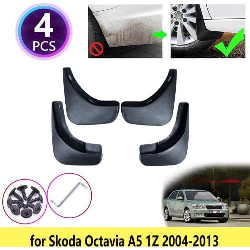 4PCS for Skoda Octavia 2 A5 MK2 2004~2013 Mudguards Mudflaps Fender Mud Flap Splash Mud Guards Car Accessories 2005 2008 2009