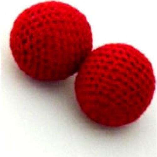 4pcs Crochet Ball (2.5cm,Red,one with Magnetic+ one normal) Chop Cup Balls Close Up Magic Tricks Cup & Balls Accessories Gimmick