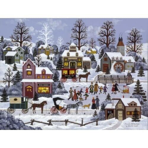 Free delivery Top Quality popular counted cross stitch kit winter snow carriage coach horse HAE-FJ161