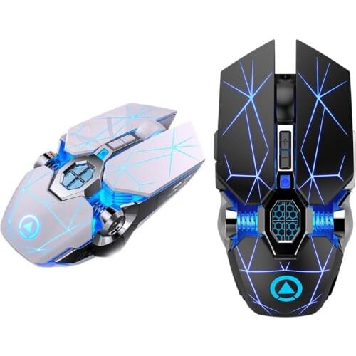 LED Wireless Mouse Rechargeable Mechanical Silent Mouse Mute Backlit Ergonomic Cordless Mouse for Laptops