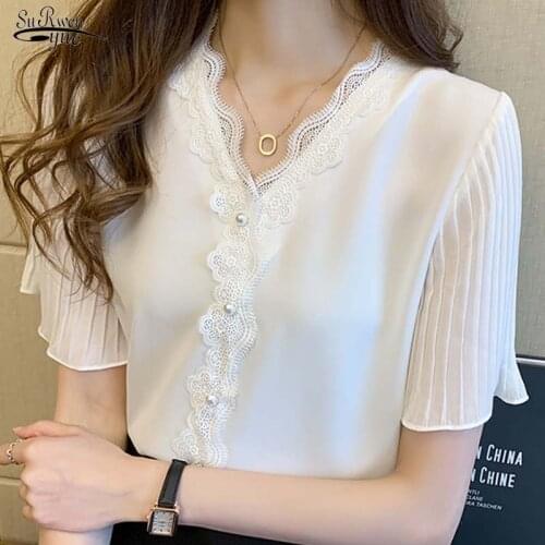 Elegant V-neck Lantern Sleeve White Black Vintage Blouse Korean Chic 2 Wearing Slim Sexy Short Long Sleeve Shirt Female 12540
