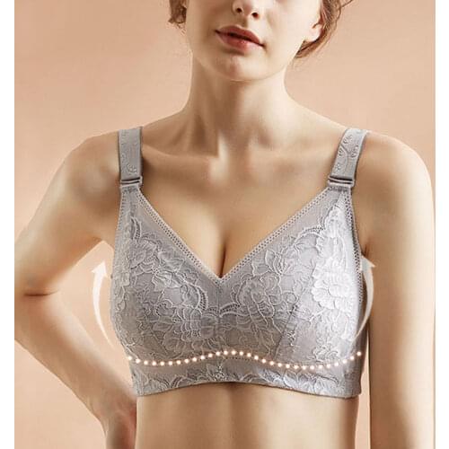 Large bra shows small no steel ring bra Lace Sexy style comfortable gathered together with breast adjustable large sizeunderwear
