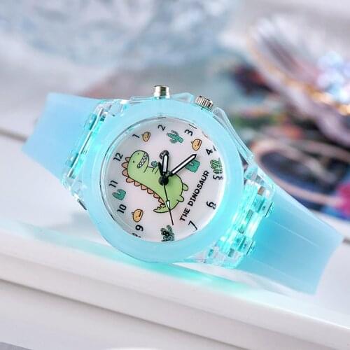 Cartoon Dinosaur Kids Watches with Light Luminous Silicone Strap Children Watch For Girls Student Gift Clock reloj infantil