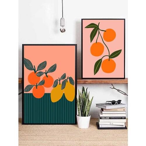 Citrus Summer Poster Canvas Painting Fruit Orange Mango Wall Pictures for Living Room Nordic Decoration Home Artv