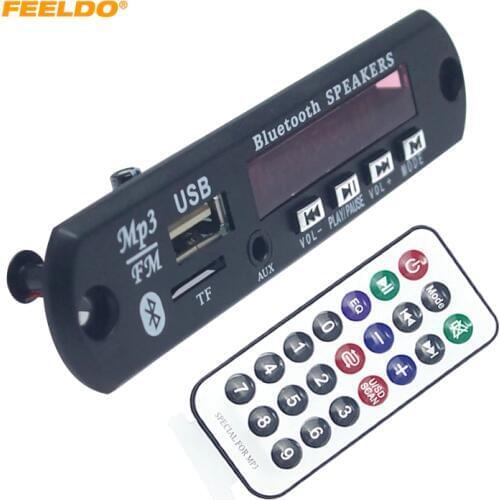 FEELDO 12V Car Wireless Bluetooth MP3 WMA Decoder Board Audio Module USB TF Port Car MP3 Player Remote Decoding Board Module