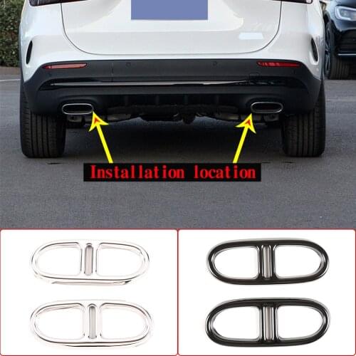 For Mercedes Benz GLA H247 X156 4WD 2WD 2020-2021,Stainless Car Tail Muffler Exhaust Pipe Output Frame Cover Parts,Car Accessory