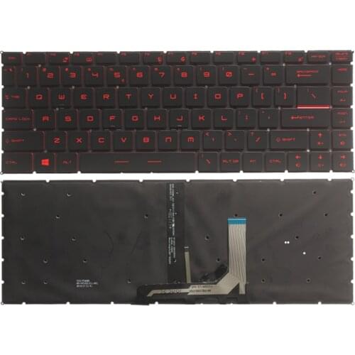 New Laptop US keyboard for MSI GS65 GS65VR MS-16Q1 GF63 English Keyboard Red Words With Backlit