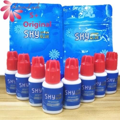 Wholesale Original Korea Eyelash Extensions Sky glue Red Cap 1-2s dry time 6-7 weeks Fastest EyeLash glue 5ml Makeup tools