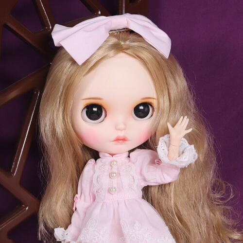ICY DBS Blyth doll 1/6 Joint Body hand painted matte face white skin Blonde pink cute suit doll 30cm BJD SD toys gift AB hand se