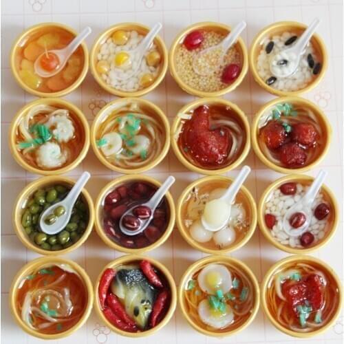 2PCS Mini Noddle / Syrup Bowl Miniature Dollhouse Chinese Food for 1/6 Blyth Barbies BJD Doll Pretend Play Kitchen Decor Toys