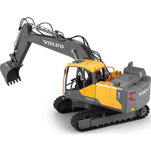 Simulation 3-in-1Multi-functional RC Construction Excavator 660 Degree Rotation Alloy Bucket Gripper Bit Imitate Sound RC Truck