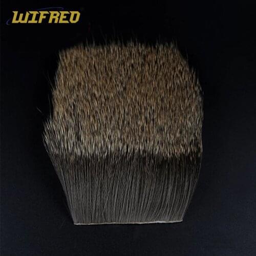 Wifreo 6X6cm Packed Body Deer Hair Patch Caddis Stimulater Hopper Dry Fly Tying Material Fishing Fly Tying Wing Natural Color