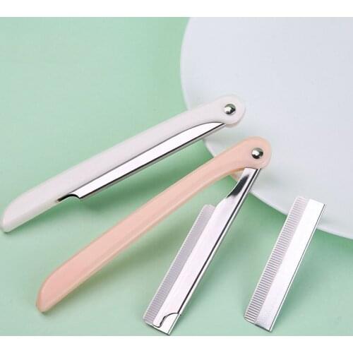 Single-pack Sharp Eyebrow Shaver Stainless Steel Eyebrow Shaver Folding Shaver Sends 5 Blades