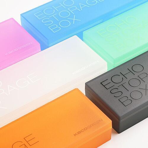 KACO ECHO Translucent Plastic Pencil Case Candy Color Multi-Function Stationery Storage Box Children Student Pencil Box
