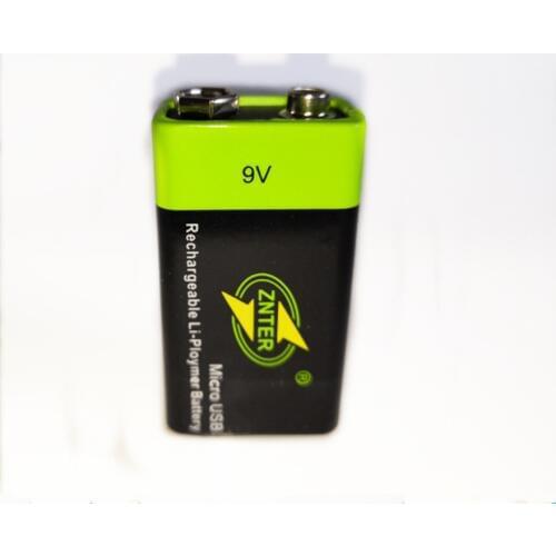ZNTER 1pcs/lot Hot 6F22 USB 9V Rechargeable Battery RC Battery for Smoke Detector Wireless Microphone