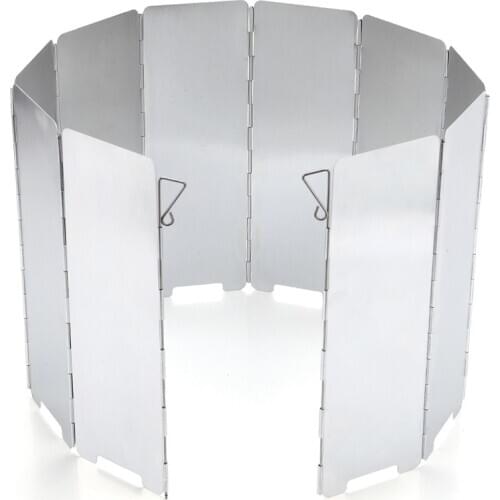 8-16 Plates Outdoor Gas Stove Wind Shield Foldable Camping Cooking Burner Windproof Screen Aluminium Alloy Picnic Stove