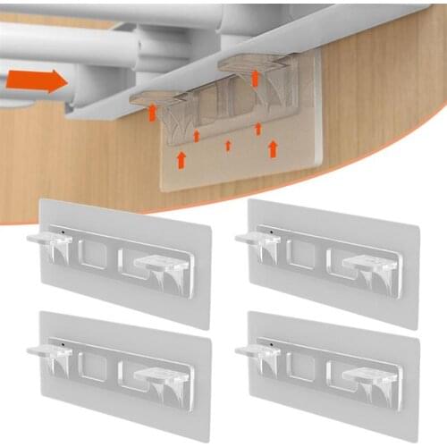 Shelf Support Hooks Sticker Punch-Free Layered Partition Bracket Paste Screw Hook Triangle Bracket Support Shelf Hook