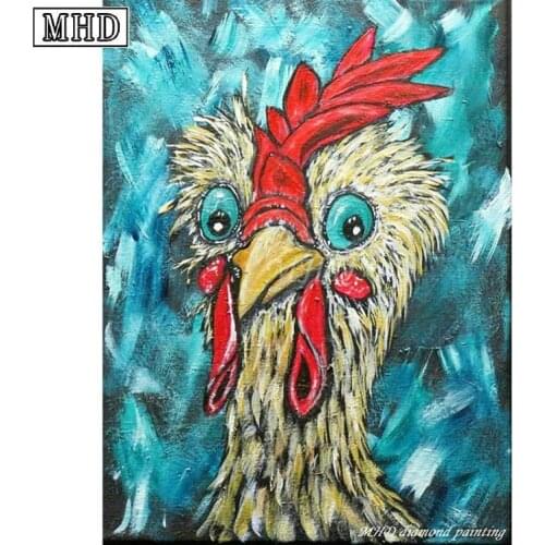 Full square drill 5D DIY Diamond Painting Hand-painted Chicken Mosaic Rhinestone Cross Stitch Decoration Kit SD10