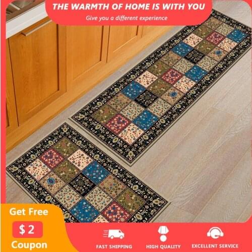 Drop Shipping Kitchen Mat Non-slip Absorption Area Rugs Bathroom Balcony Floor Entrance Carpet Geometric Hallway Bath Mat tapis