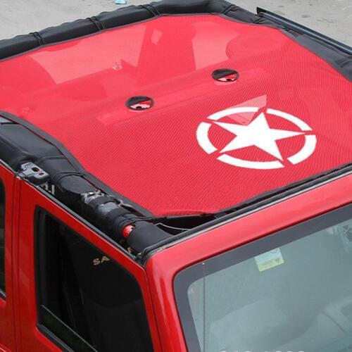 For 4 Doors Polyester Car Top Roof Mesh Cover Anti UV Rays Travel Sunshade Cover Roof JK Accessories For Jeep Wrangler 2007-17