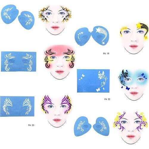 OPHIR Reusable Face Paint Stencil DIY Facial Design For Party Makeup Tools Body Painting Template Face Painting Stencil FA0203