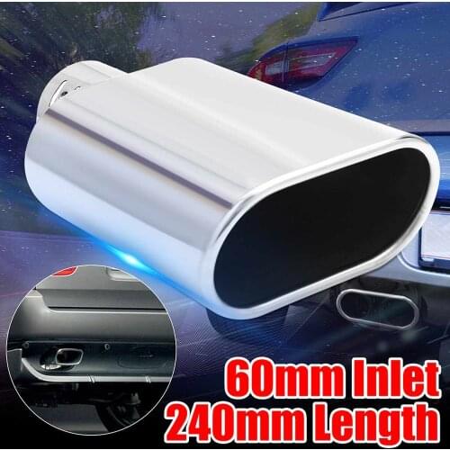 Universal Car Decoration Flat Chrome Stainless Steel Car Muffler Exhaust Tail Throat Liner pipe 60mm for BMW for Benz for Audi