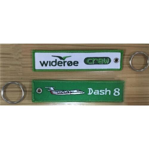 Wideroe crew Dash 8 Customized Prom Keychains 130x30mm 100pcs lot