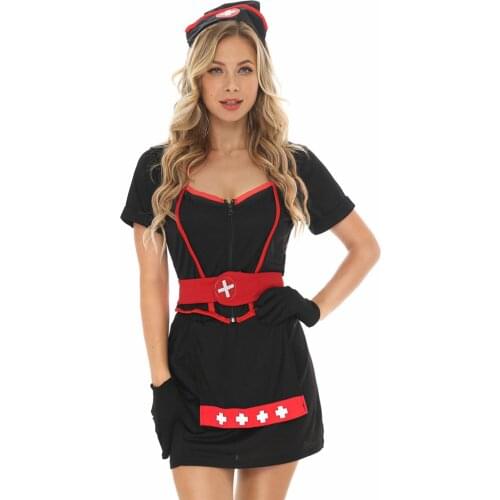 Women Sexy Lingerie Nurse Cosplay Uniform Costume Halloween Fancy Exotic Games Set M-XL
