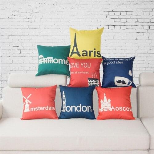 1Pcs Fashion Animated cartoon design Printed Linen Cotton Cushion For Sofa Decorative Throw Cotton office car Sofa Decor