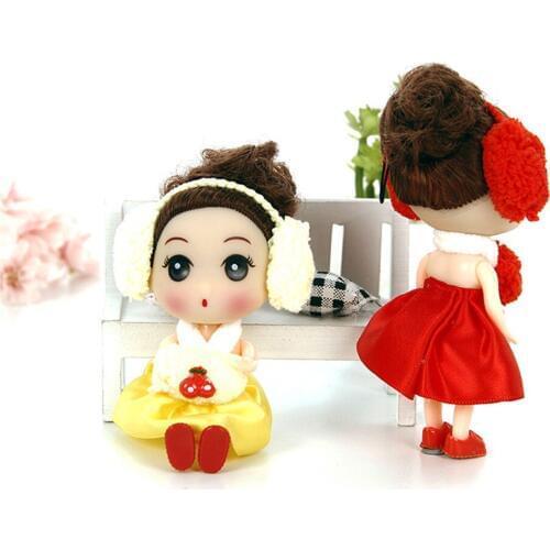 12cm Mini Cute Ear Phone Confused Doll Best Toy Gift Doll For Girl Toys for Children