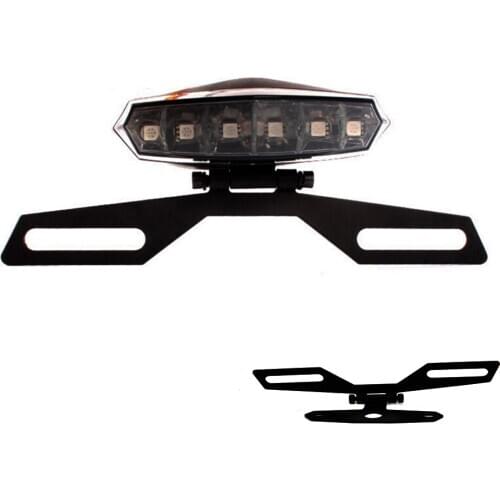 2017 Adjustable Folding Motorcycle License Plate Holder Tail Light Bracket Mount Support Black color