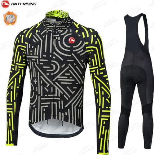 2020 Winter Fleece Pro Cycling Jersey Set Mountian Bicycle Clothes Wear Ropa Ciclismo Racing Bike Clothing Cycling Set Bicycle