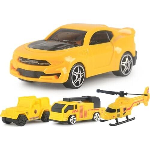 4pcs Pull Back Inertial Vehicle Helicopter Educational Toys For Children Diecasts Toy Vehicles