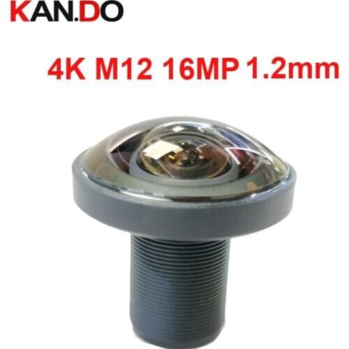 4K m12 lens 16MP 1.2mm 4K Lens 220 degree Super Wide Viewing Fisheye Action Sport Camera lens 1/2.3" Format lens