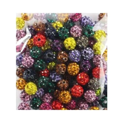 8mm 50pcs/lot mixed white multicolor Rhinestone x6542 micro pave disco loose crystal Beads bracelet necklace diy make