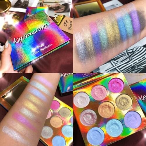 High Quality 9 Colors Highlighter Powder Palette Cosmetics Blush Contour Powder Face Brighten Concealer Bronzer Make Up Cosmetic
