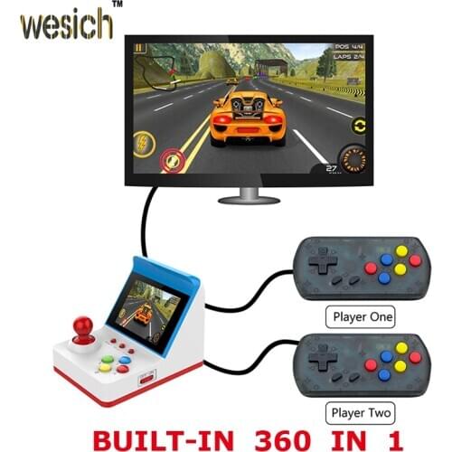 A6 Retro Mini FC Game Arcade Red and White Machine Built-in 360 Double Handle Retro Handheld Mini Game Arcade