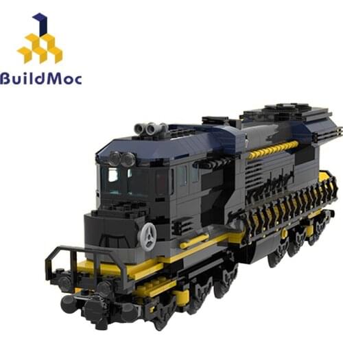 BuildMoc Train City Retro Steam Locomotive Town Trains 595PCS MOC Model Building Blocks Toys for Children DIY Toy Kid Gifts City
