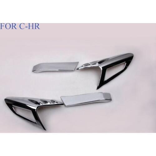 CarStyling FIT For C-HR CHR 2016 2017 2018 ABS CHROME Rear Light Tail Lamp Cover Trim Reflector Garnish Shade Frame