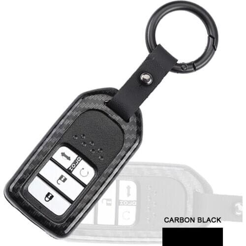 Carbon fiber Zinc alloy Car Key Case Fob Hood Fit For 2015 2016 2017 Honda Civic Crv Crad V Accord Pilot Shell Protector